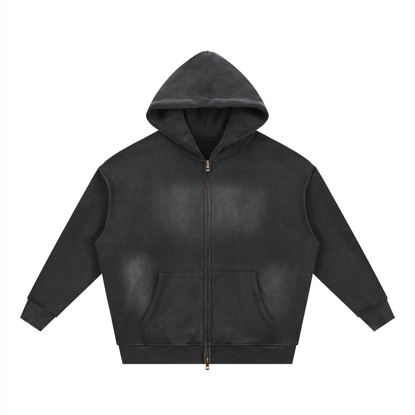WASTELAND WARRIOR 15 | Dark Sci-Fi Two-Way Zip Boxy Fleece Hoodie