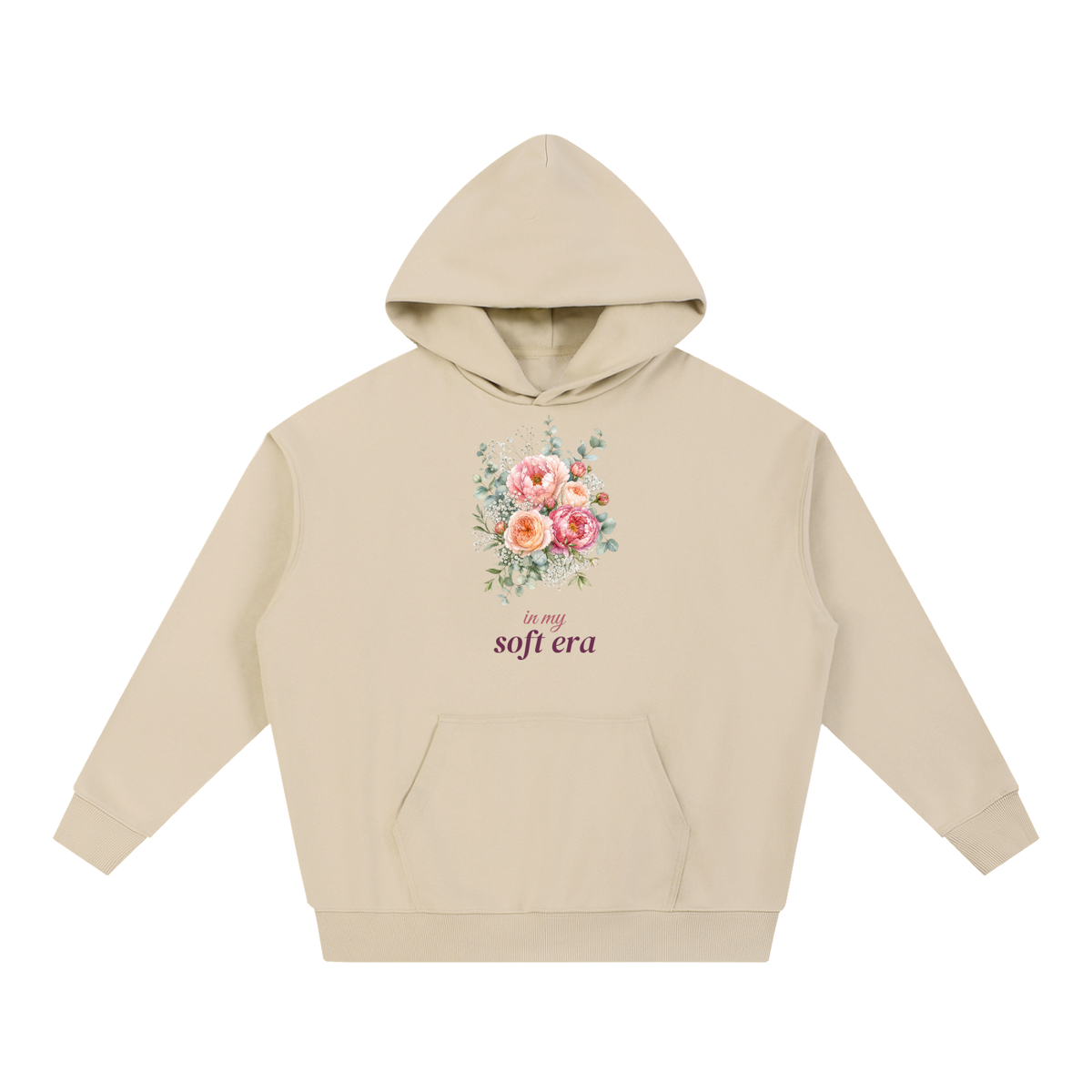 In My Soft Era Hoodie | Peony Floral Watercolor Floral Sweatshirt for Women