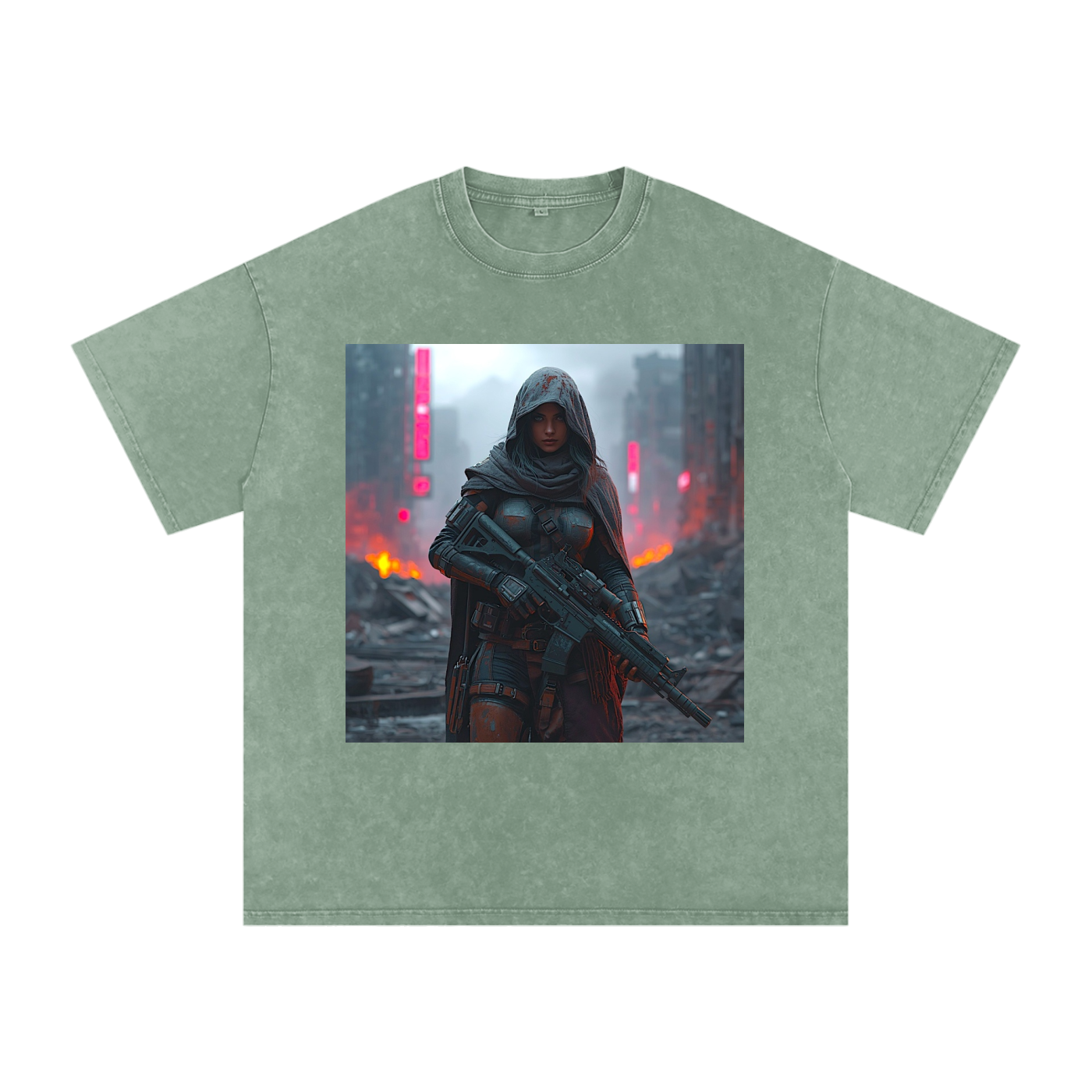 Snow Washed Oversized Cotton T-Shirt