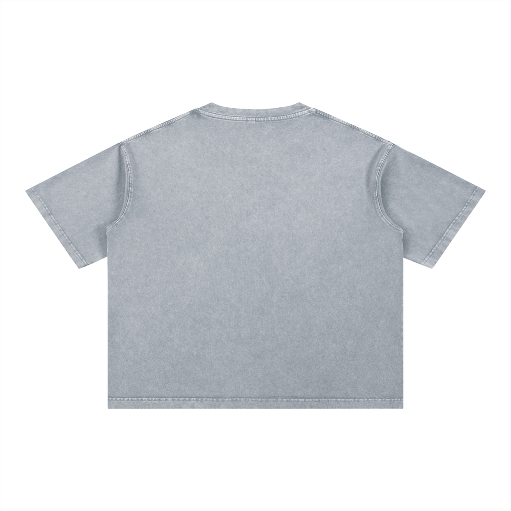 Mentally Checked Out | Funny Cat Boxy Washed T-Shirt