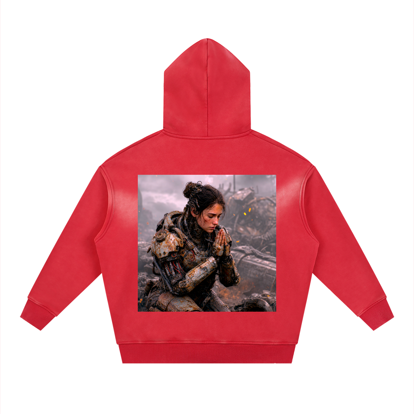 WASTELAND WARRIOR 15 | Dark Sci-Fi Two-Way Zip Boxy Fleece Hoodie
