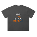 MIG STICK REPEAT Heavyweight Drop Shoulder Cotton T-Shirt