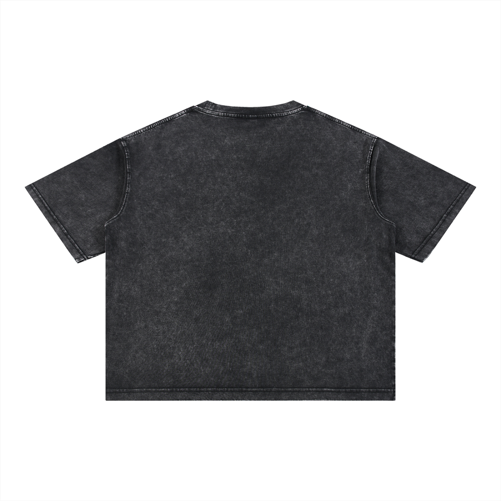 Mentally Checked Out | Funny Cat Boxy Washed T-Shirt