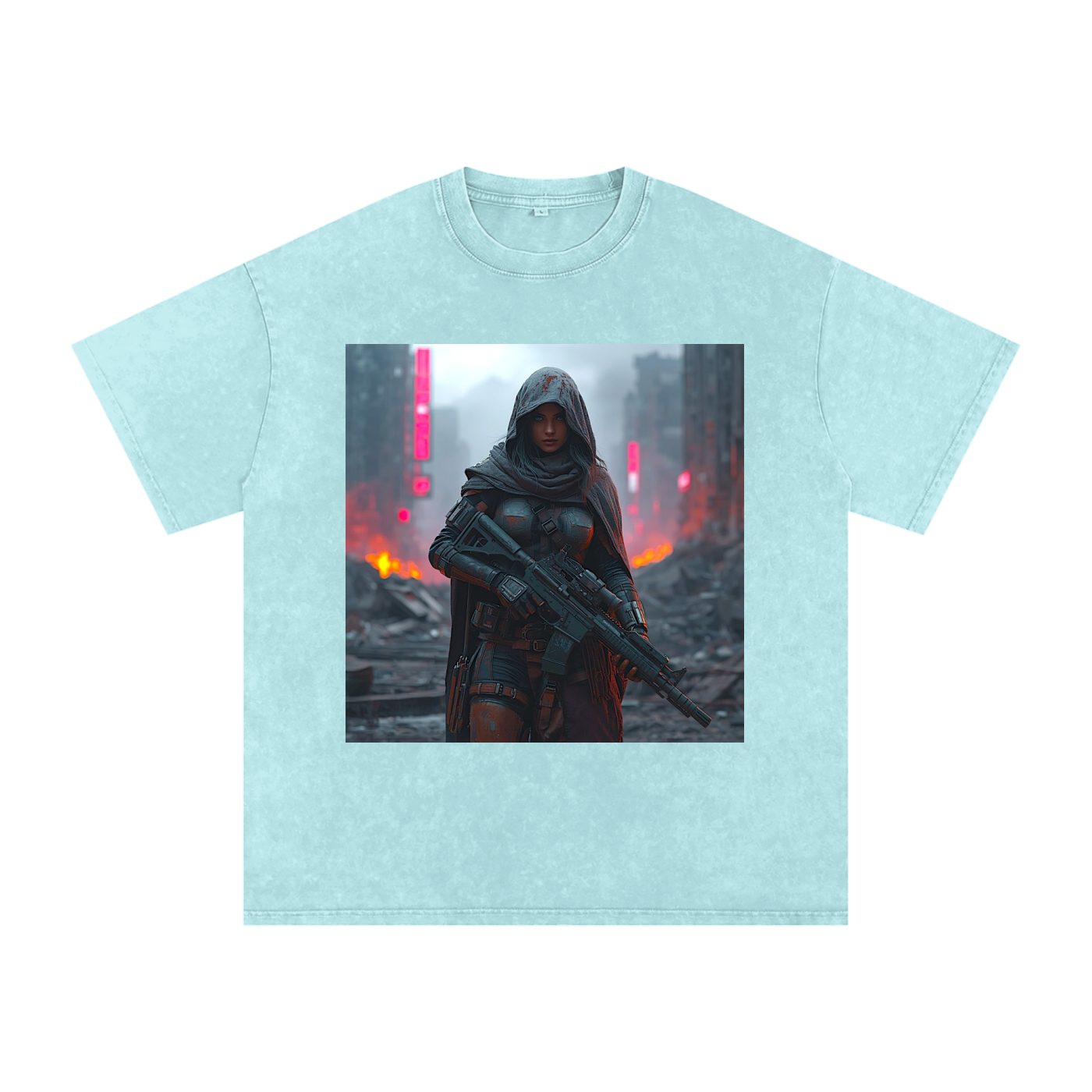 Snow Washed Oversized Cotton T-Shirt