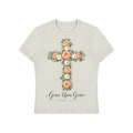 Grace Upon Grace Floral Cross Shirt | John 1:16 Christian Tee, Wildflower Faith Gift for Women