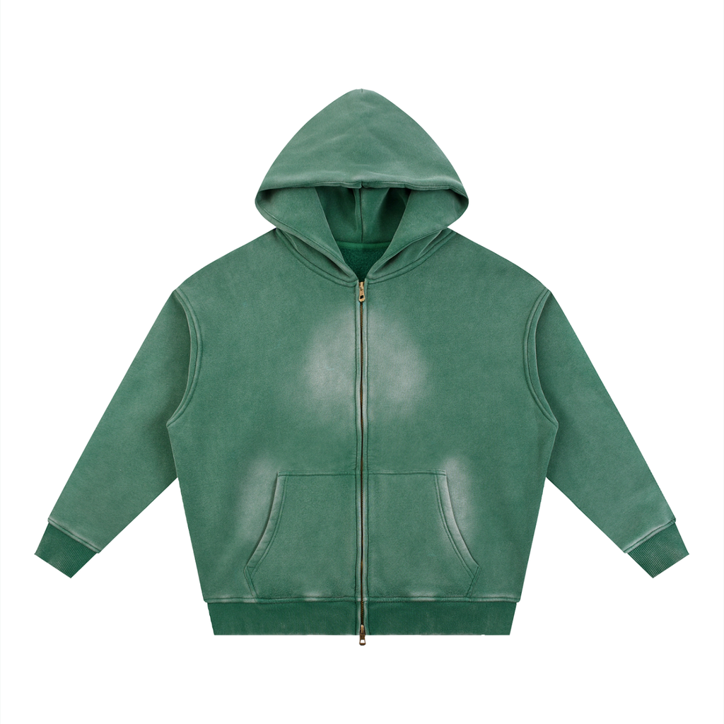 WASTELAND WARRIOR 15 | Dark Sci-Fi Two-Way Zip Boxy Fleece Hoodie