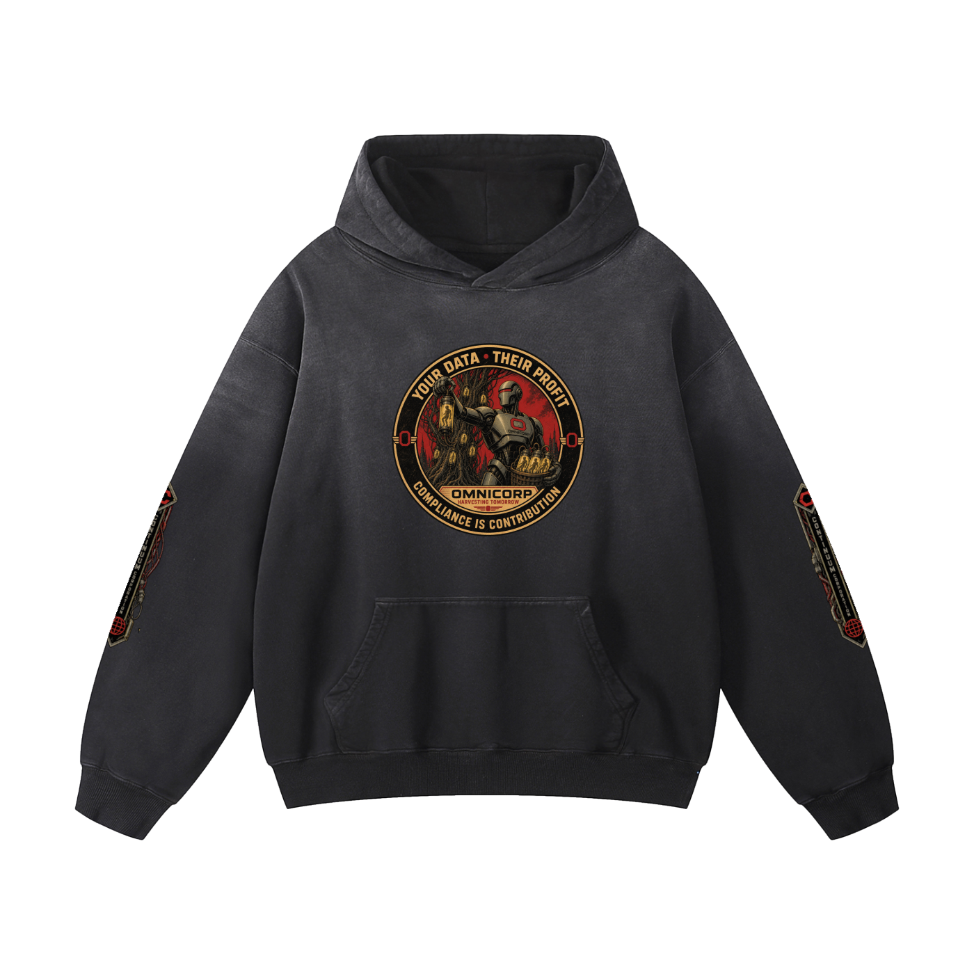 HUMAN DATA | Cyberpunk Oversized Heavyweight Hoodie