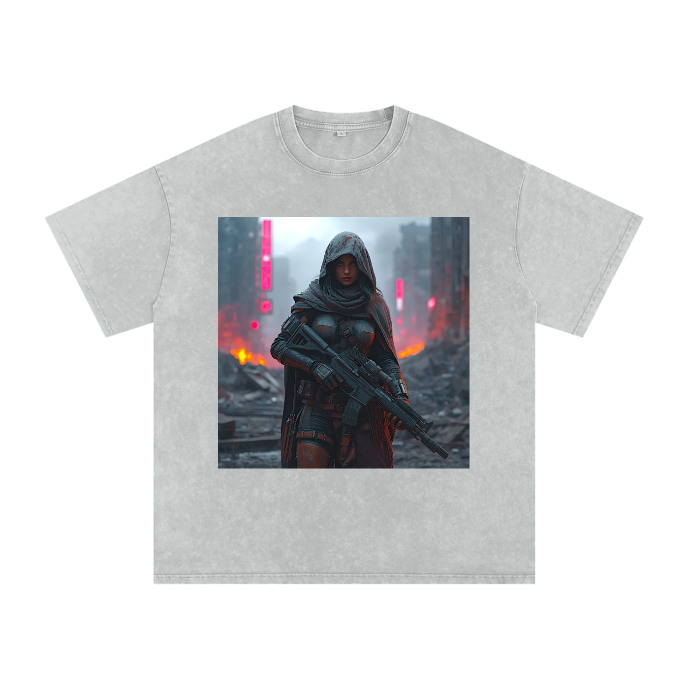 Snow Washed Oversized Cotton T-Shirt