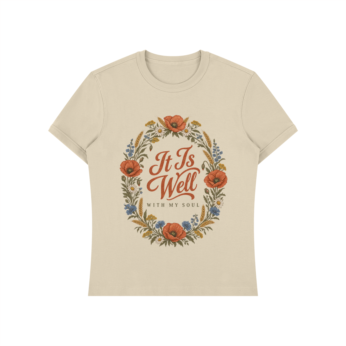 It Is Well With My Soul Shirt | Vintage Hymn Wildflower Tee, Christian Botanical Faith Shirt Gift