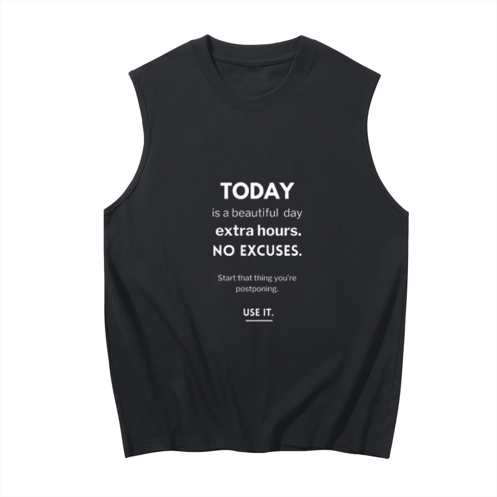 No Excuses Extra Hours | Motivational Gym Tank Top