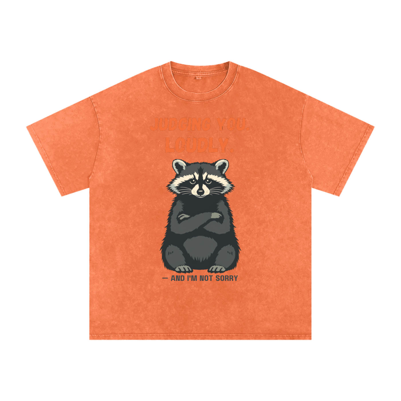 Judging You Loudly | Raccoon Sarcasm Washed Oversized T-Shirt