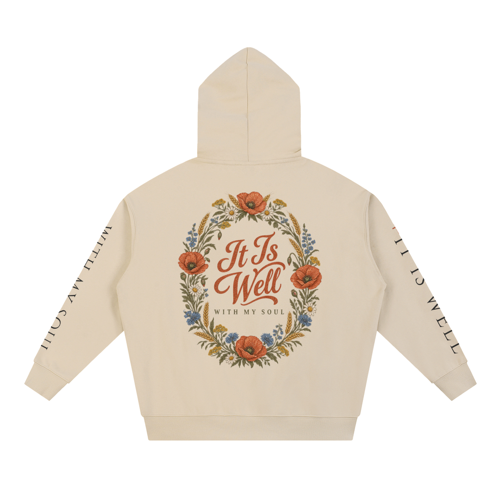 It Is Well With My Soul Hoodie | Vintage Hymn Wildflower Sweatshirt, Christian Botanical Faith Hoodie Gift