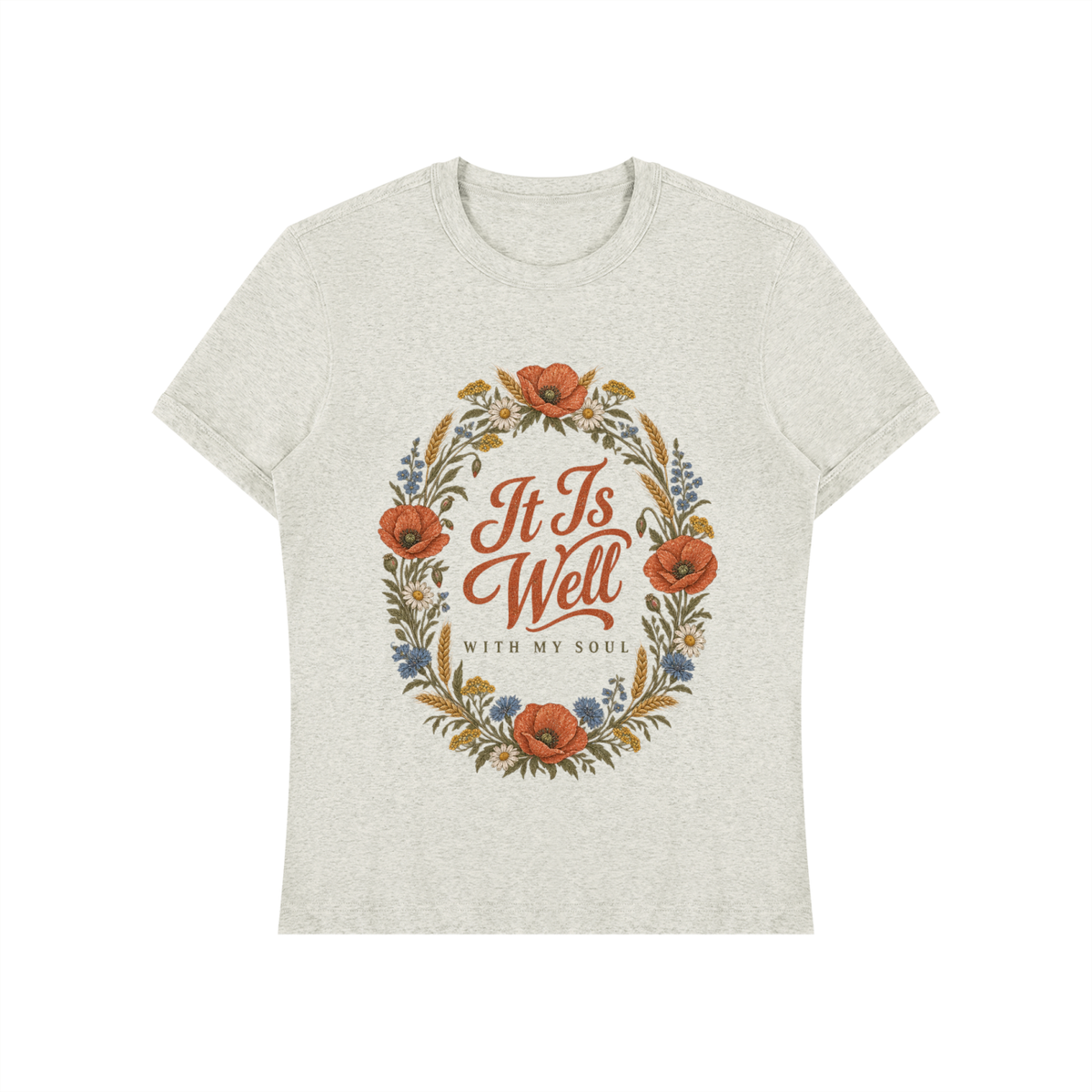 It Is Well With My Soul Shirt | Vintage Hymn Wildflower Tee, Christian Botanical Faith Shirt Gift