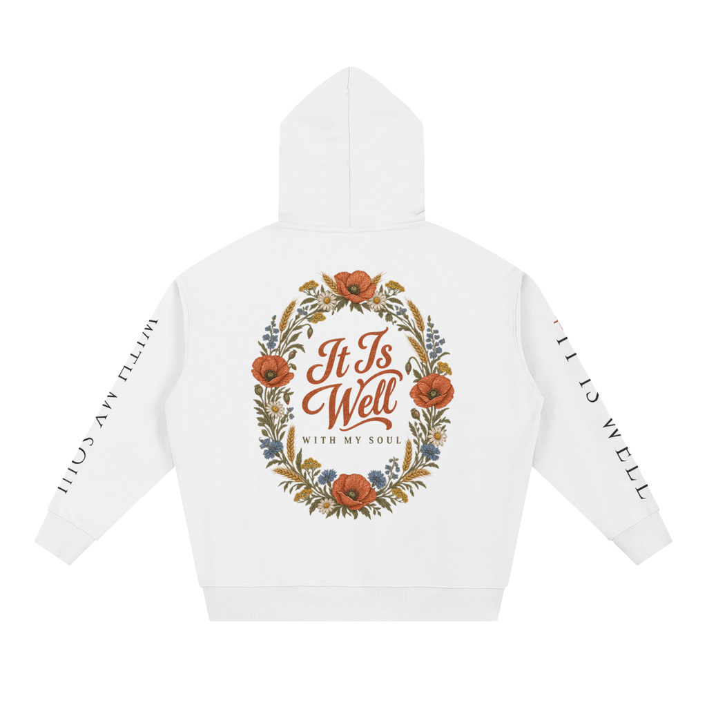 It Is Well With My Soul Hoodie | Vintage Hymn Wildflower Sweatshirt, Christian Botanical Faith Hoodie Gift
