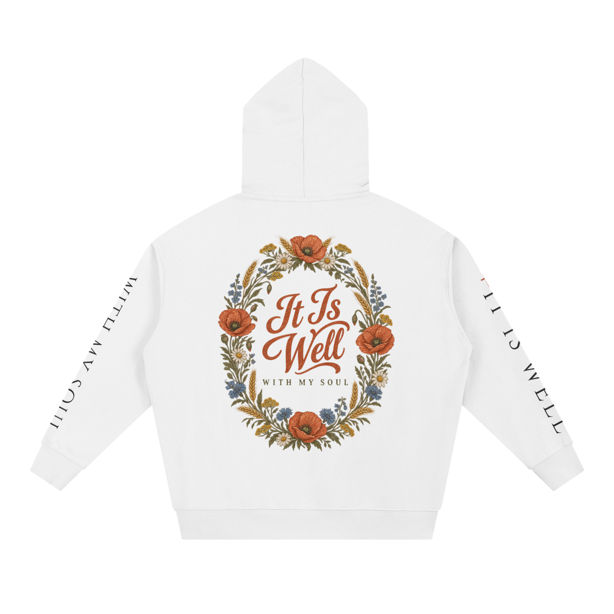 It Is Well With My Soul Hoodie | Vintage Hymn Wildflower Sweatshirt, Christian Botanical Faith Hoodie Gift