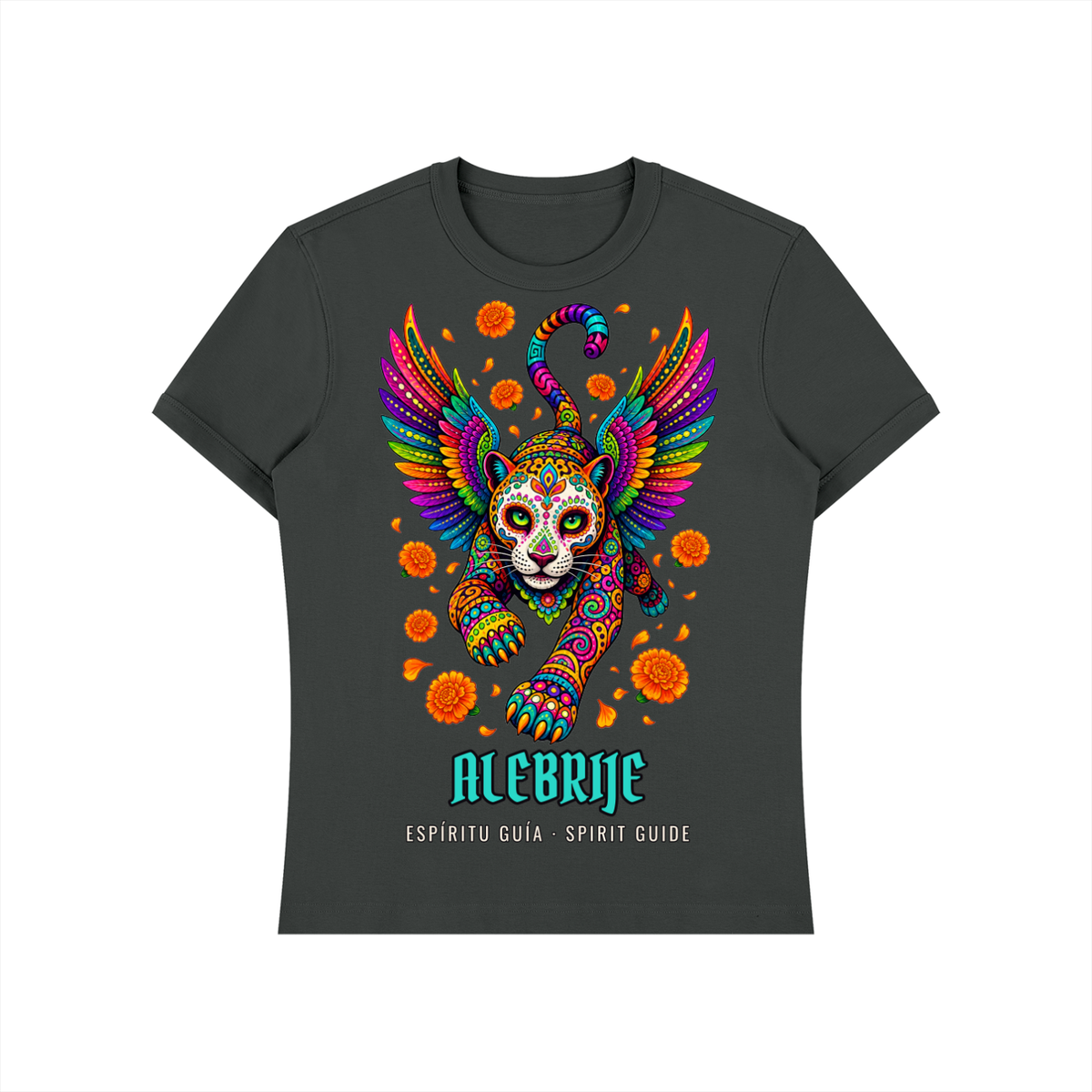 Alebrije T-Shirt | Winged Jaguar Spirit Guide Día de los Muertos Graphic Tee