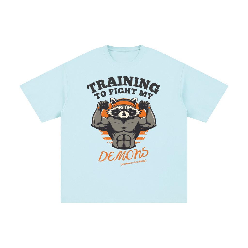 Training to Fight My Demons | Raccoon Gym T-Shirt