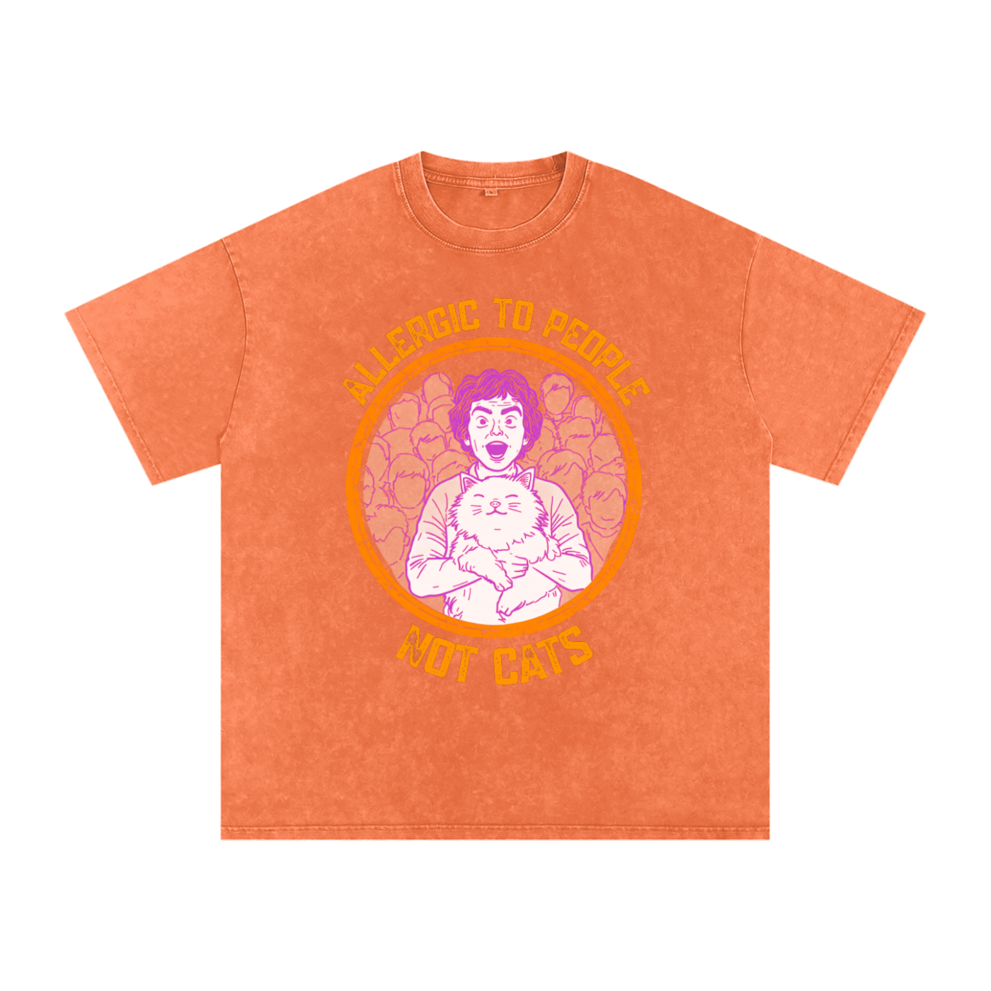 Allergic to People | Funny Introvert Cat T-Shirt