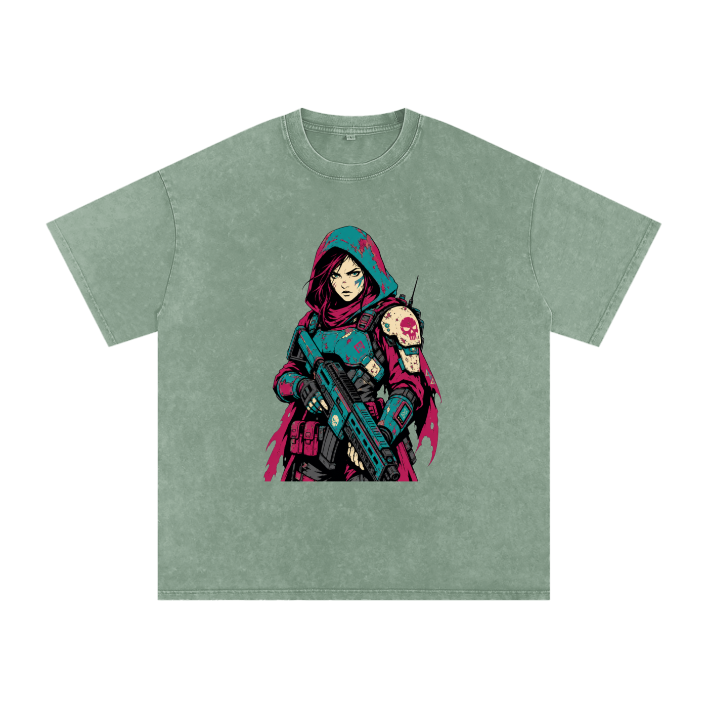 Snow Washed Oversized Cotton T-Shirt