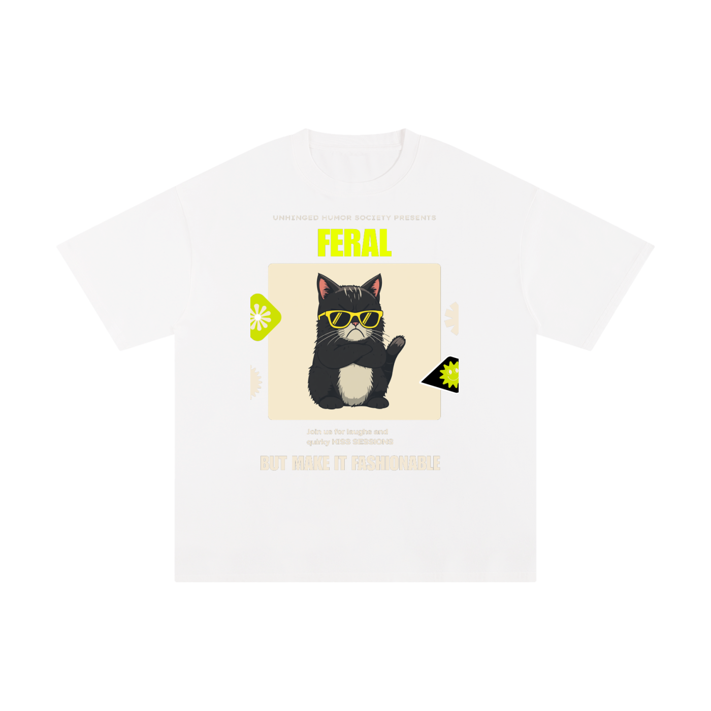 Feral Unhinged Humor Society | Funny Cat T-Shirt