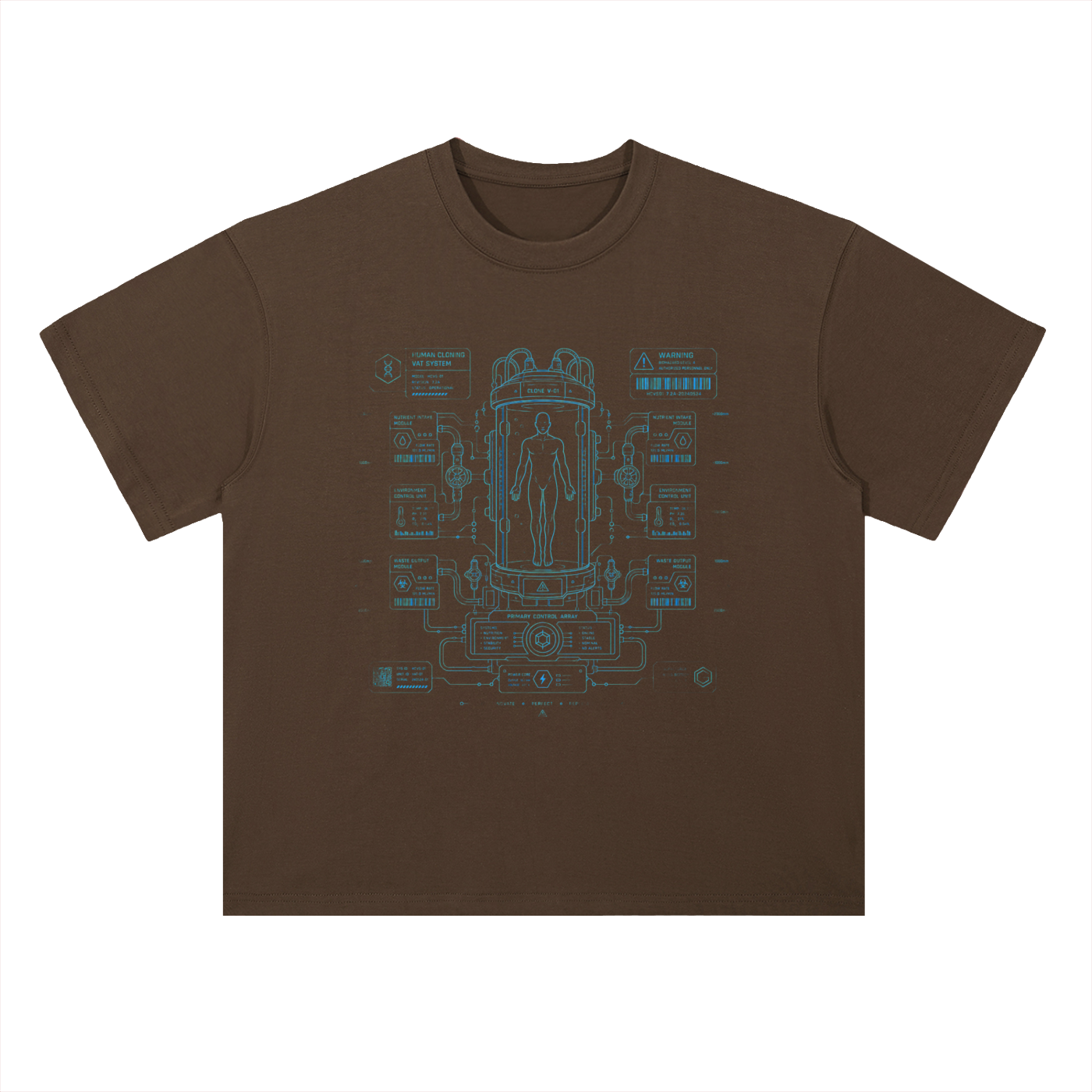 HUMAN CLONE VECTOR | Sci-Fi Blueprint Heavyweight Drop-Shoulder Tee