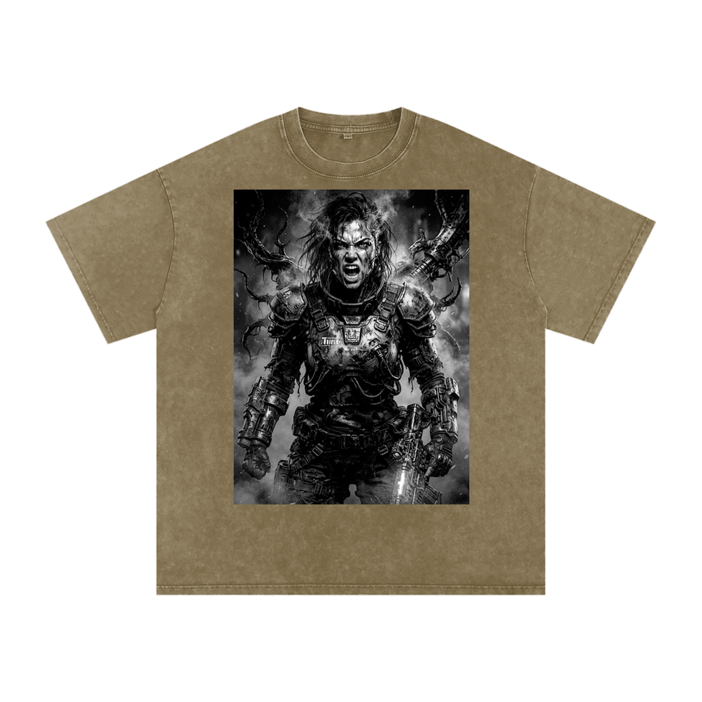 Snow Washed Oversized Cotton T-Shirt