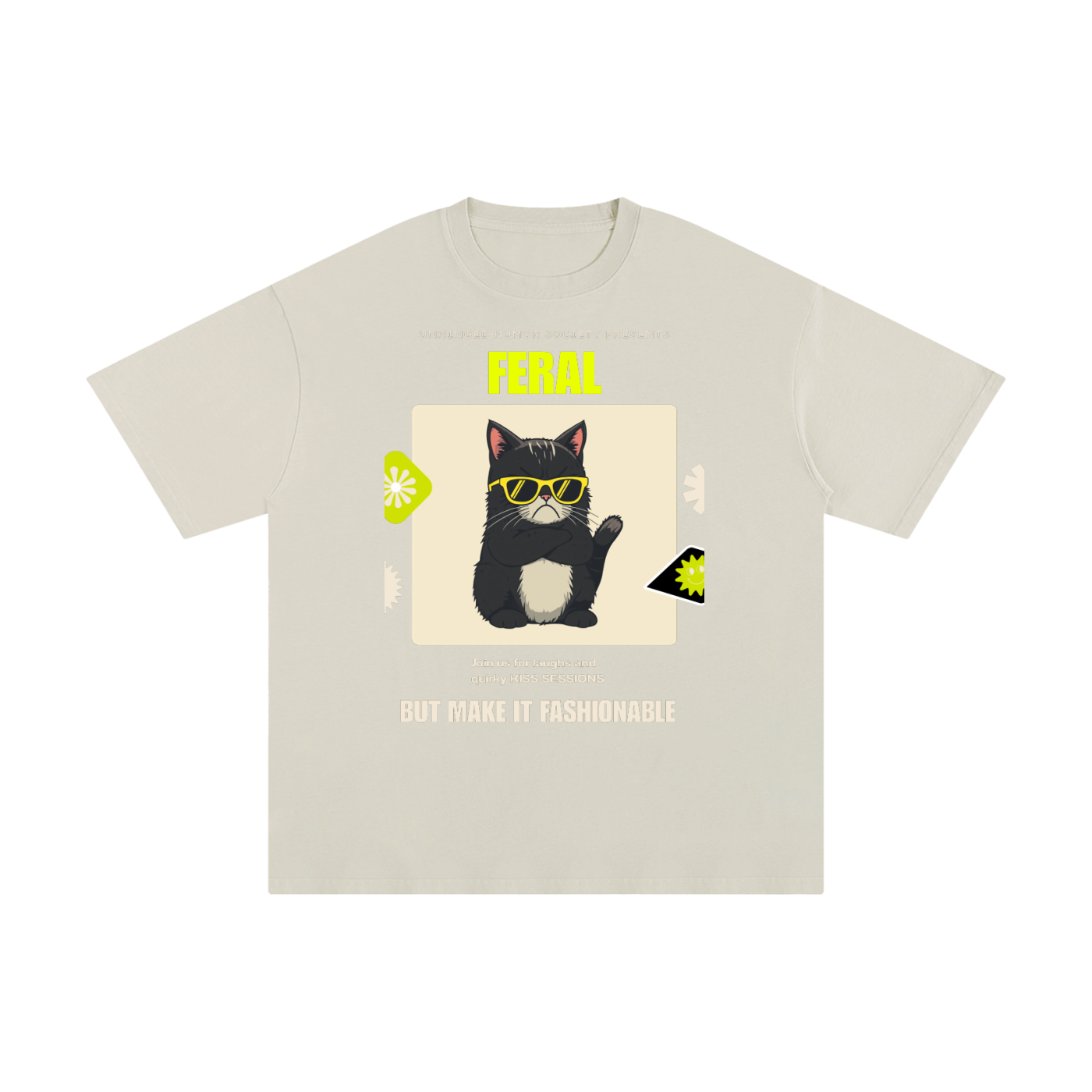 Feral Unhinged Humor Society | Funny Cat T-Shirt