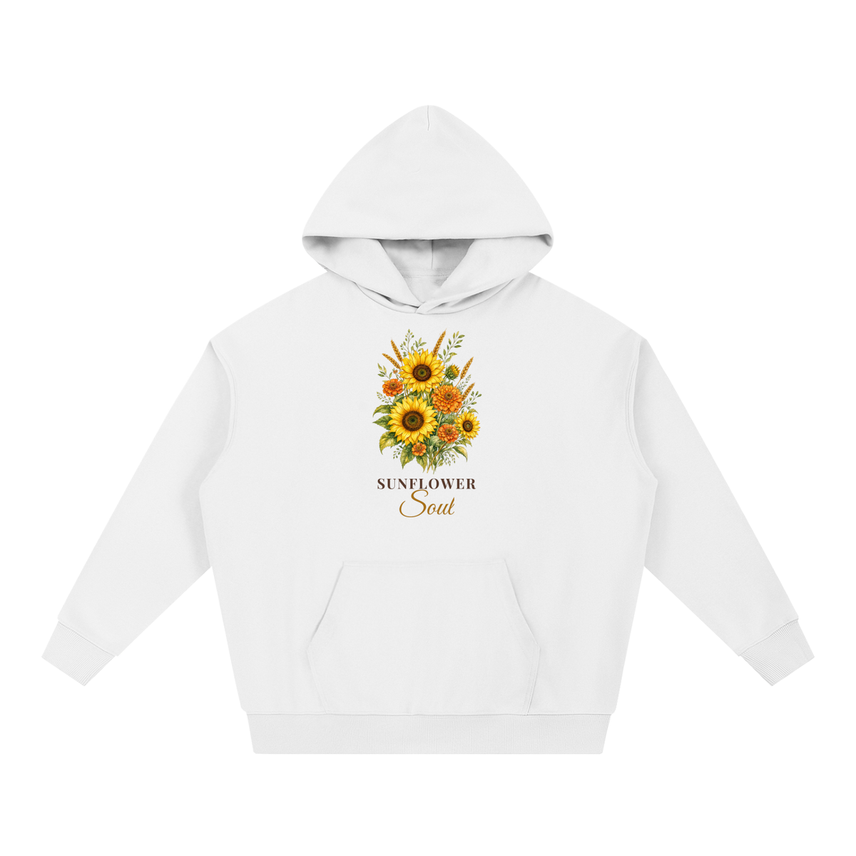 Sunflower Soul Hoodie | Sunflower Bouquet Watercolor Floral Sweatshirt for Women