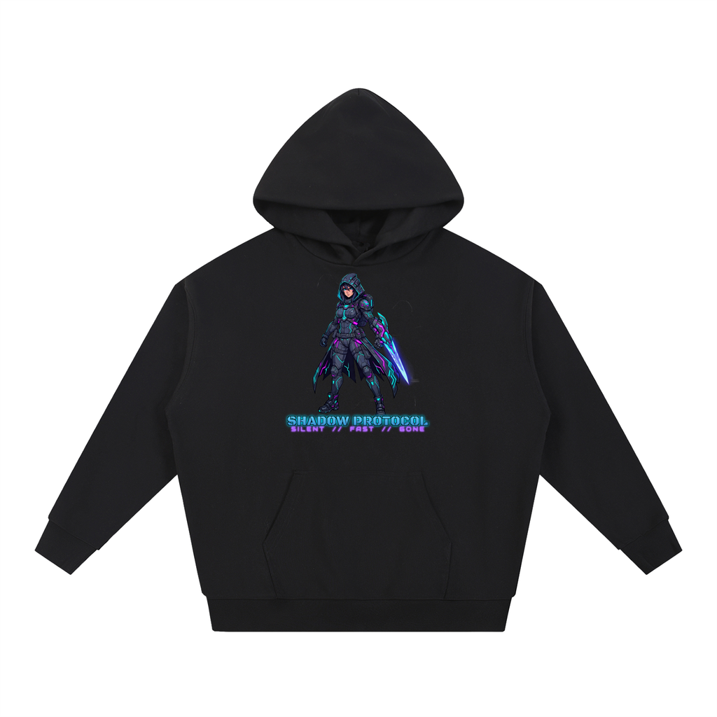 Shadow Protocol Hoodie | Cyber Assassin Sci-Fi Graphic Hoodie