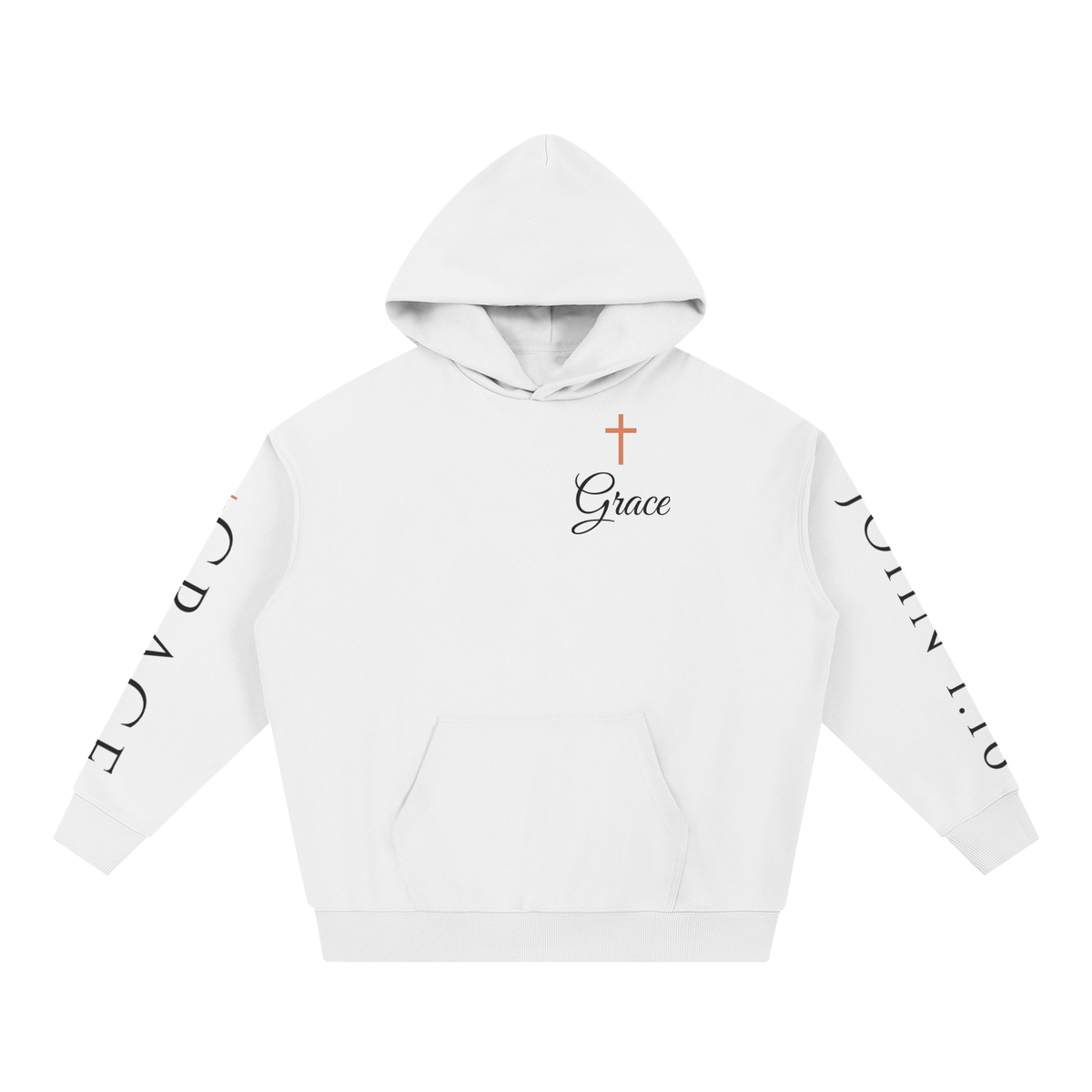 Grace Upon Grace Floral Cross Hoodie | John 1:16 Christian Sweatshirt, Wildflower Faith Gift for Women