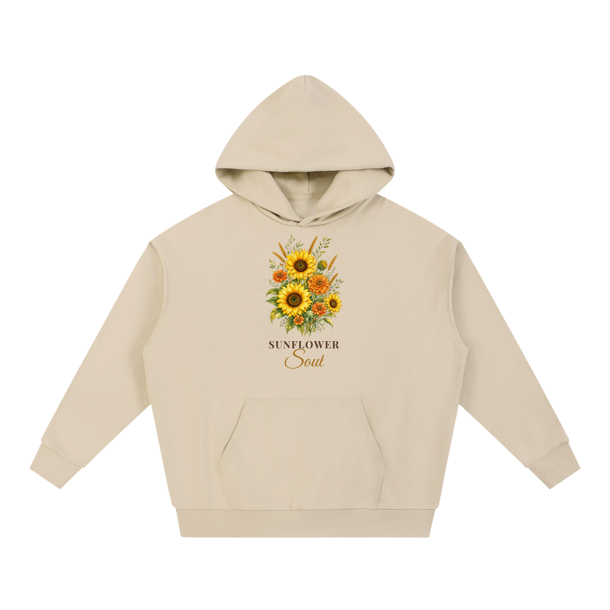 Sunflower Soul Hoodie | Sunflower Bouquet Watercolor Floral Sweatshirt for Women