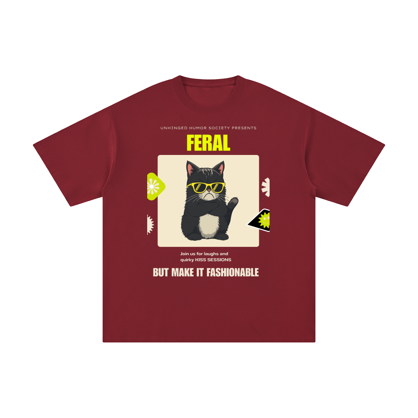 Feral Unhinged Humor Society | Funny Cat T-Shirt