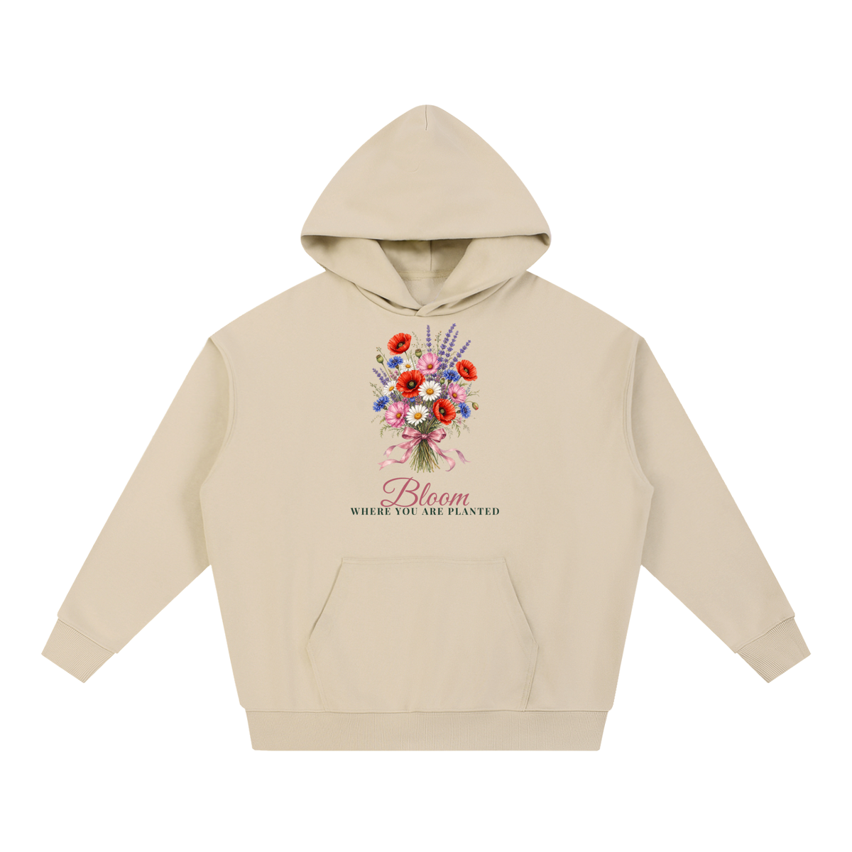 Bloom Where You Are Planted Hoodie | Wildflower Bouquet Watercolor Floral Sweatshirt for Women