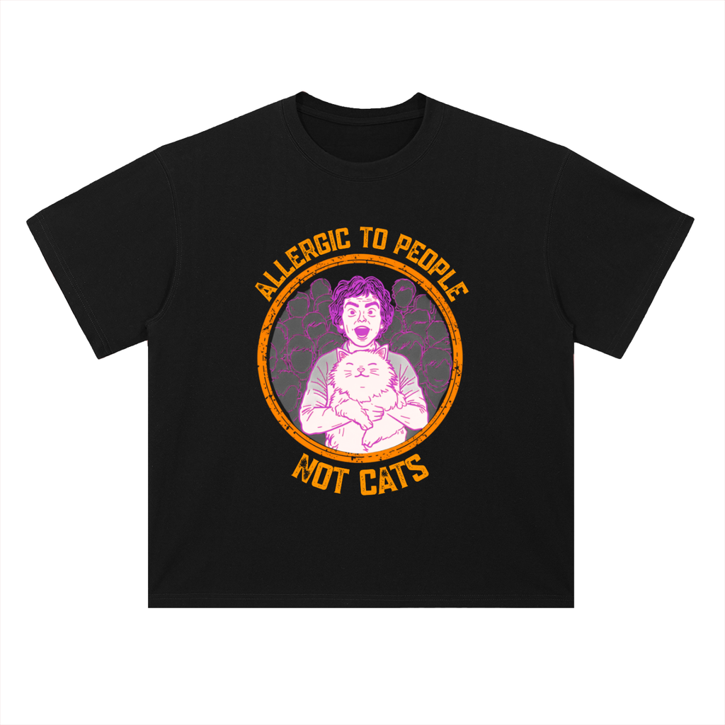 Allergic to People | Funny Cat Introvert Heavyweight T-Shirt