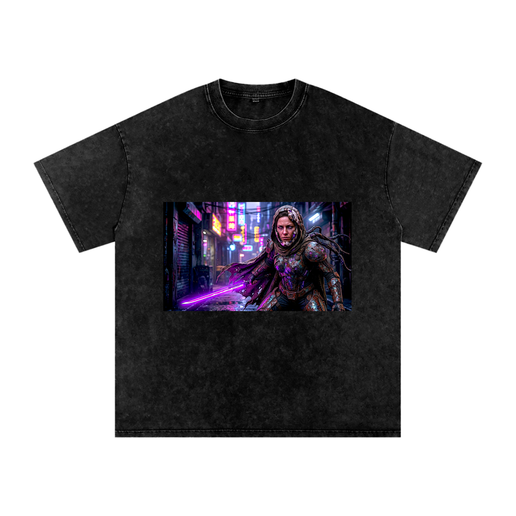 Snow Washed Oversized Cotton T-Shirt