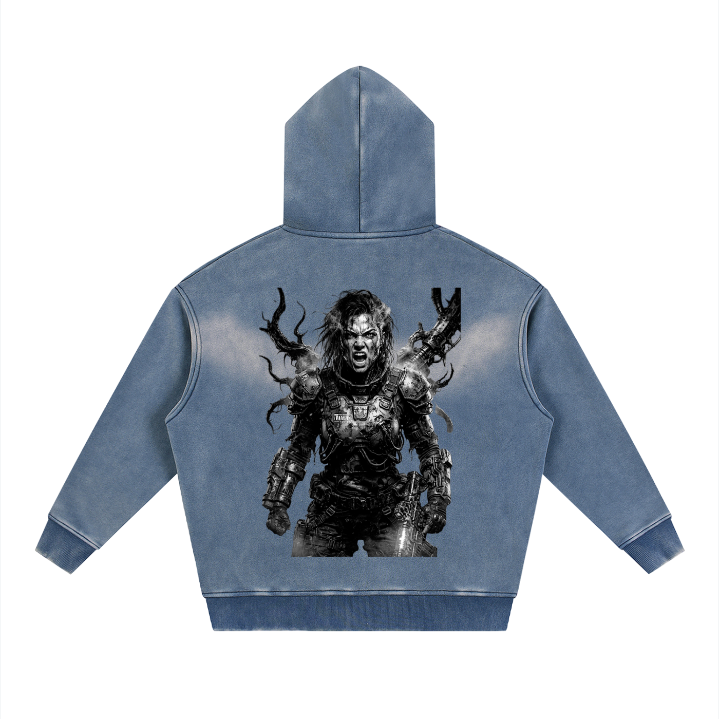 Sunfade Two-way Zipper Boxy Fleece Hoodie