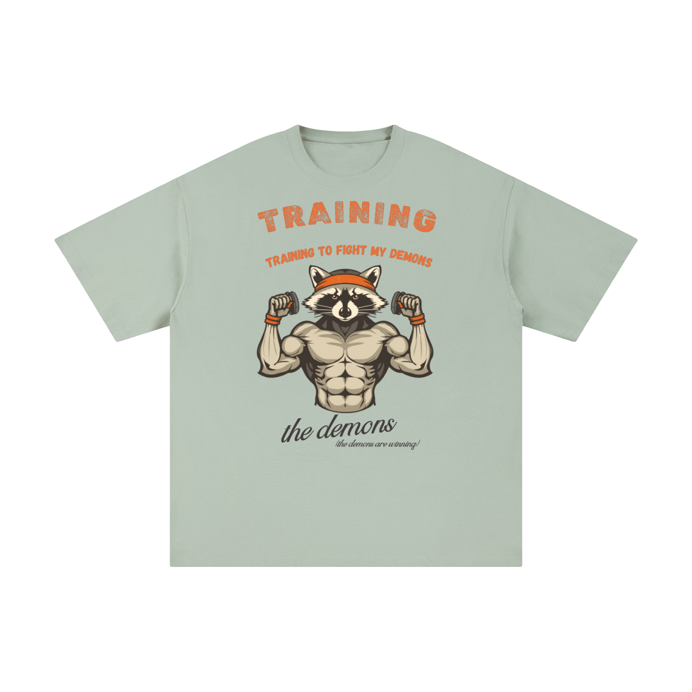 Training to Fight My Demons | Funny Raccoon T-Shirt