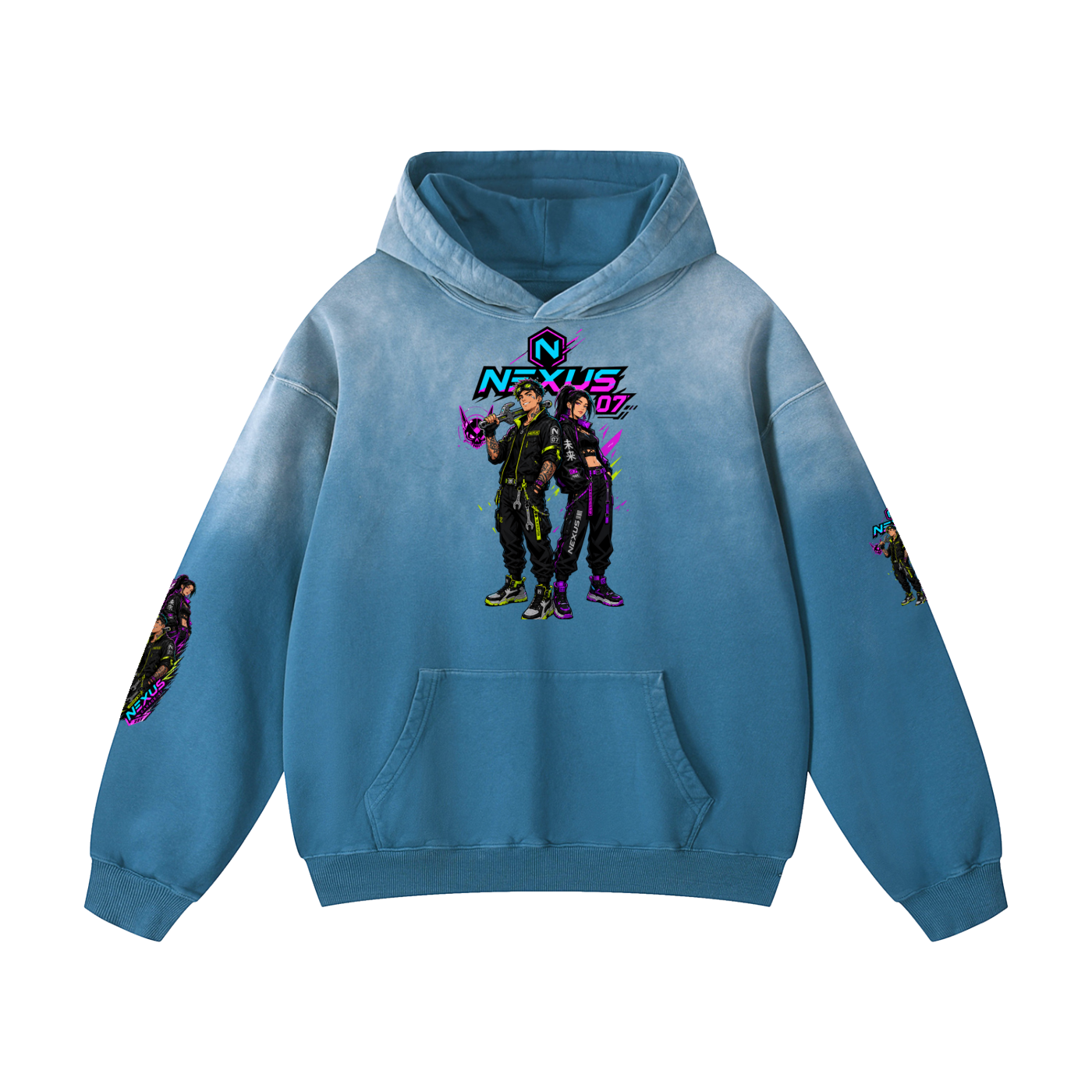 NEXUS MECHANIC Heavyweight Sunfade Oversized Hoodie
