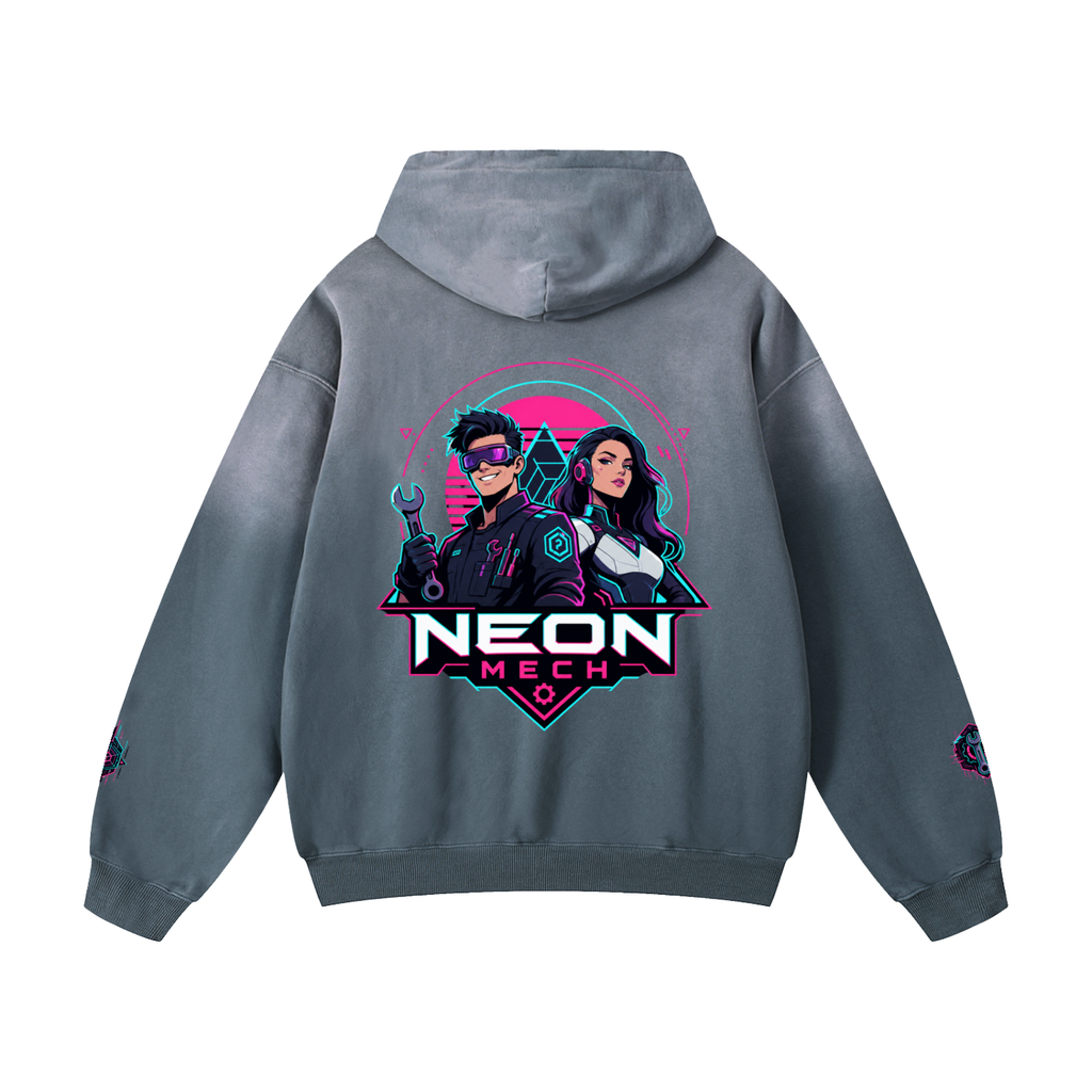 NEON MECHANIC Heavyweight Sunfade Oversized Hoodie
