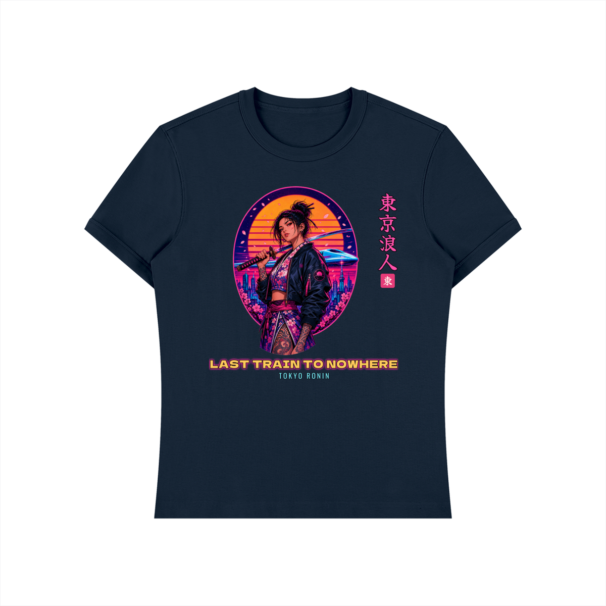 Tokyo Ronin T-Shirt | Synthwave Female Samurai Japanese Graphic Tee