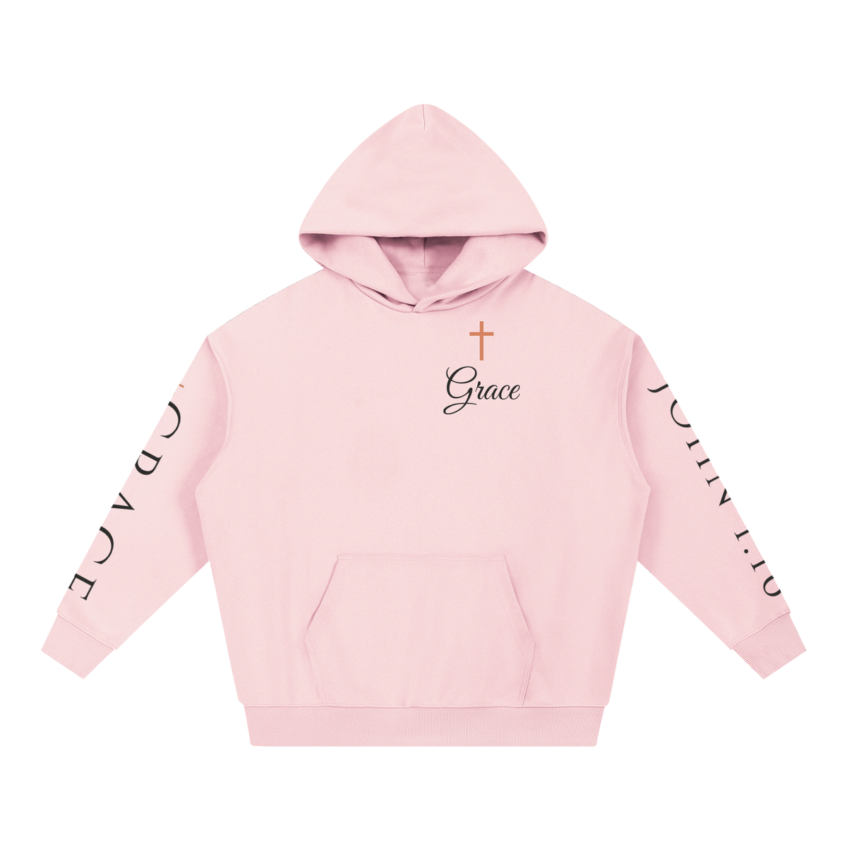Grace Upon Grace Floral Cross Hoodie | John 1:16 Christian Sweatshirt, Wildflower Faith Gift for Women