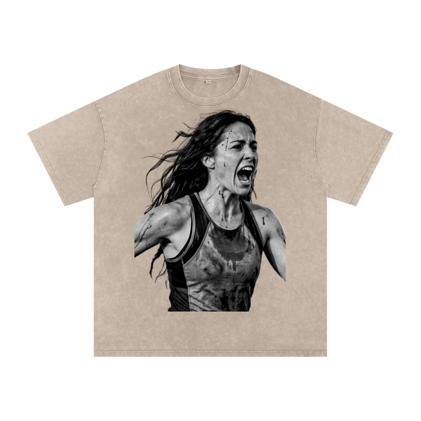 Snow Washed Oversized Cotton T-Shirt