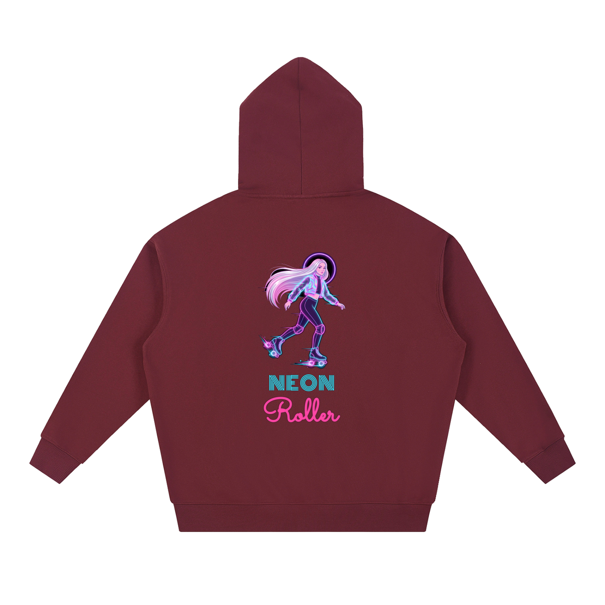 Neon Roller Hoodie, Synthwave Roller Skate Sweatshirt, Glow Roller Girl Skating Gift