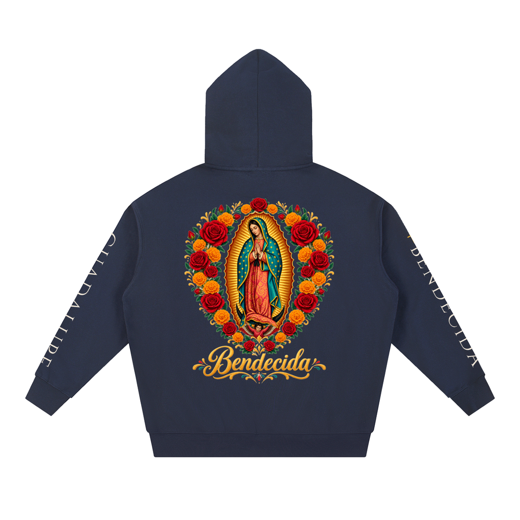 Bendecida Virgen de Guadalupe Hoodie | Our Lady of Guadalupe Roses Sweatshirt, Catholic Mexican Faith Gift