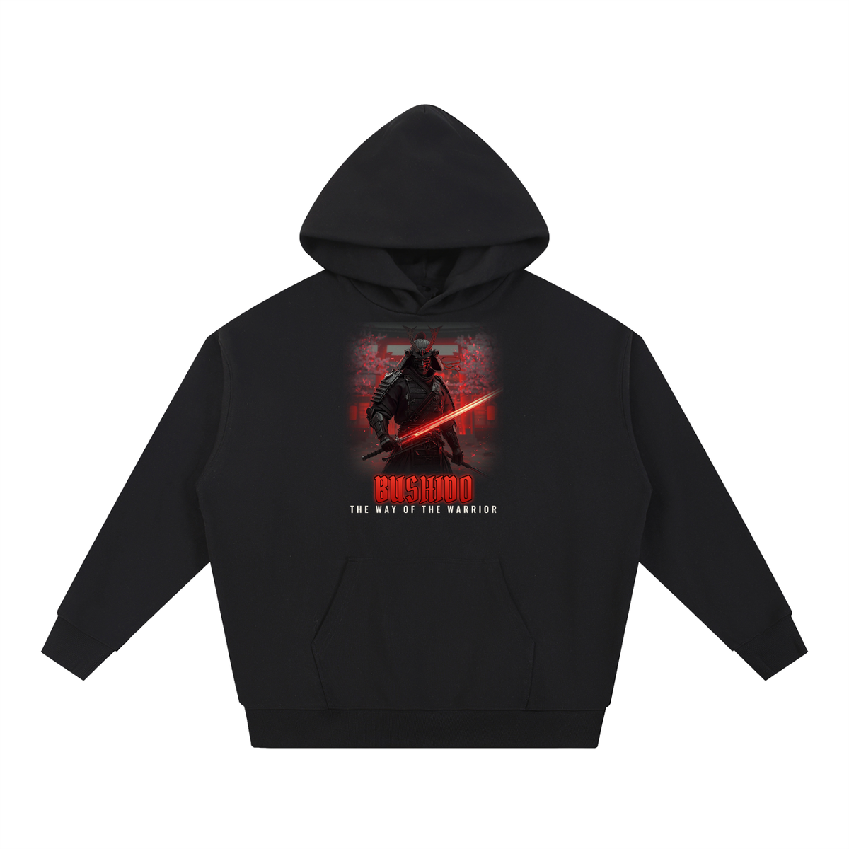 Bushido Samurai Hoodie | Red Blade Samurai Sci-Fi Graphic Hoodie