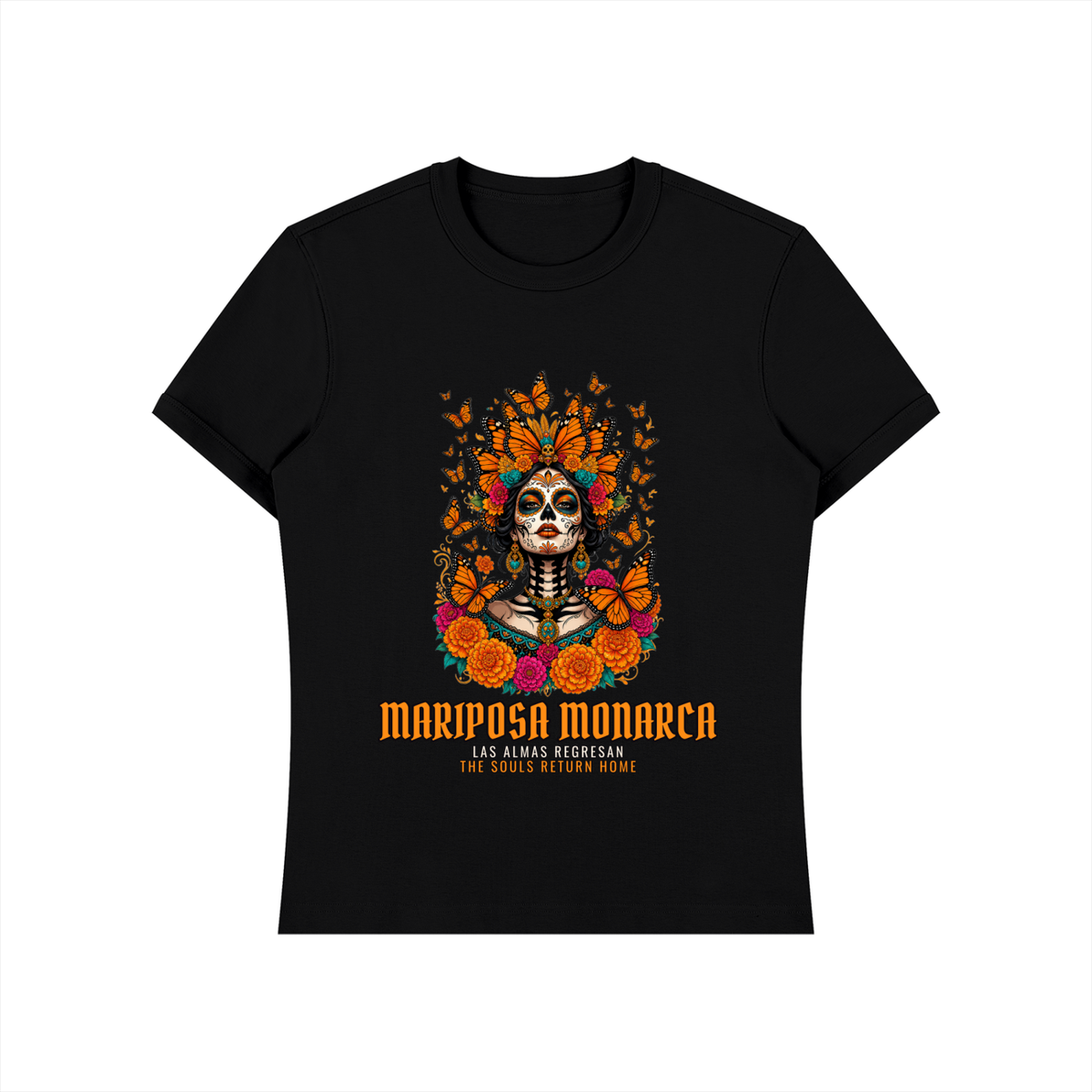 Mariposa Monarca T-Shirt | Monarch Butterfly Catrina Día de los Muertos Graphic Tee