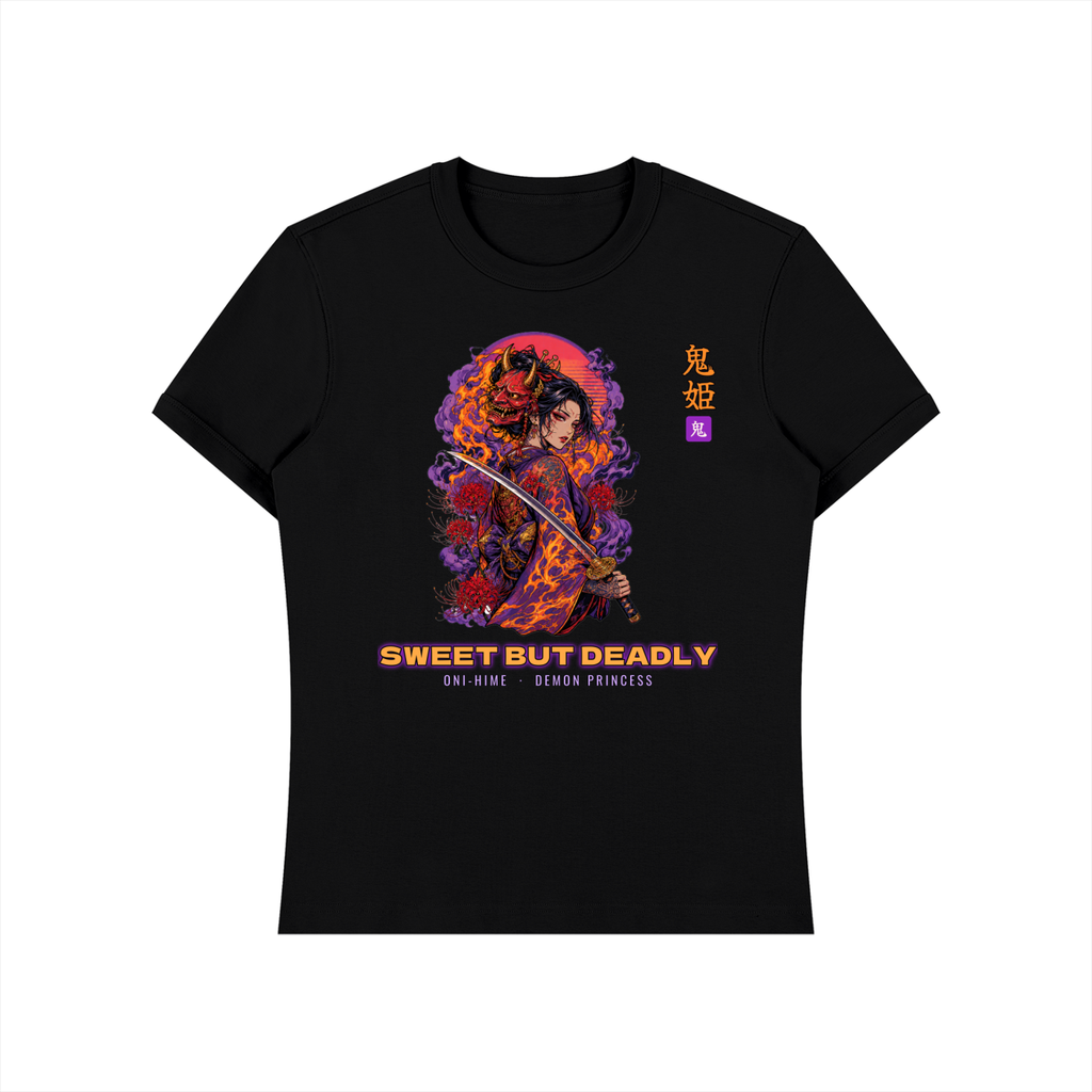 Oni-Hime T-Shirt | Demon Princess Female Samurai Japanese Graphic Tee