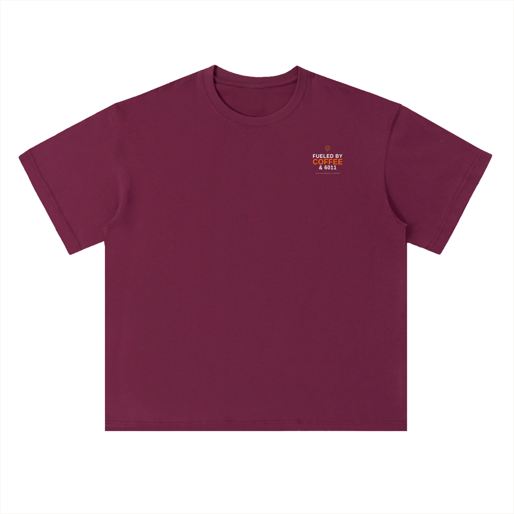 FUELED BY COFFE & 6011 Heavyweight Drop Shoulder Cotton T-Shirt
