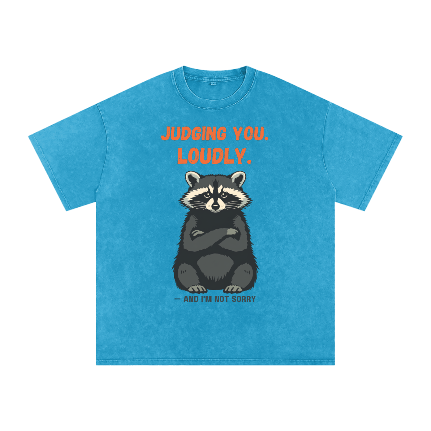Judging You Loudly | Grumpy Raccoon Humor Oversized T-Shirt