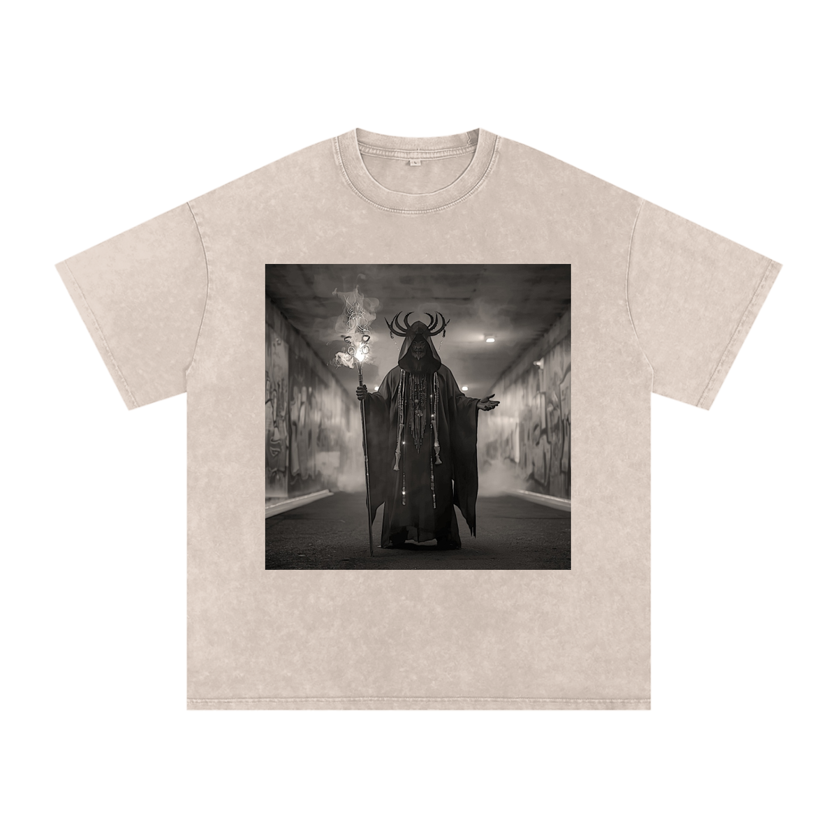 Snow Washed Oversized Cotton T-Shirt